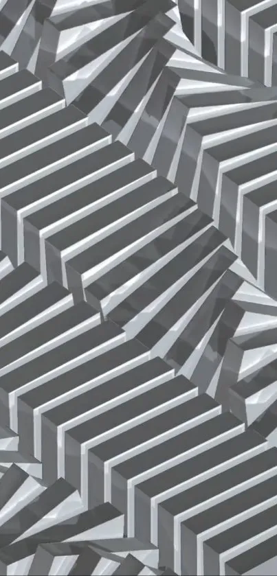 Abstract geometric 3D pattern in shades of gray.