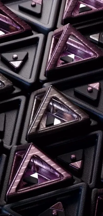 3D geometric triangle pattern wallpaper.