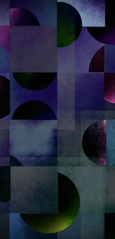 Abstract geometric dark wallpaper with vibrant accents.