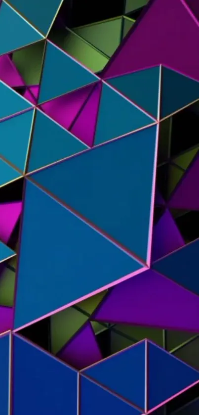 Geometric abstract wallpaper in blue and purple hues.