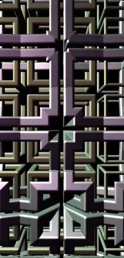 Intricate geometric abstract design with muted colors in a modern style.