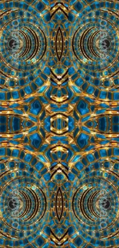 Geometric abstract pattern with blue tones, ideal for phone wallpaper.