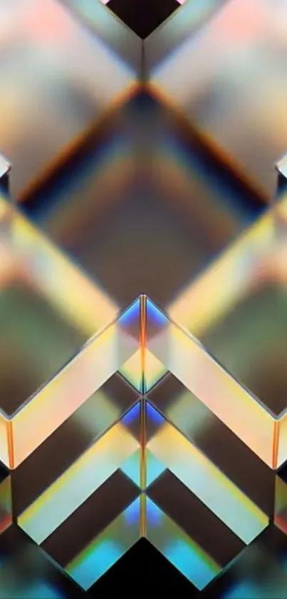 Geometric abstract wallpaper with prism patterns