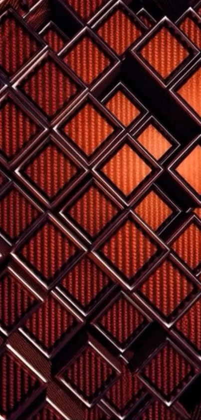 Geometric abstract wallpaper with dark red and black squares.