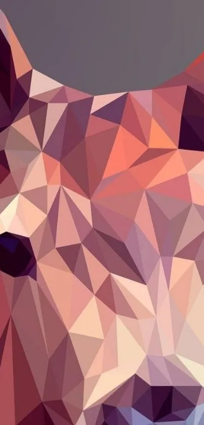 Vibrant geometric animal art in warm hues for mobile wallpaper.