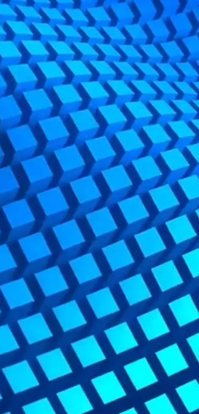 Blue 3D geometric pattern mobile wallpaper.