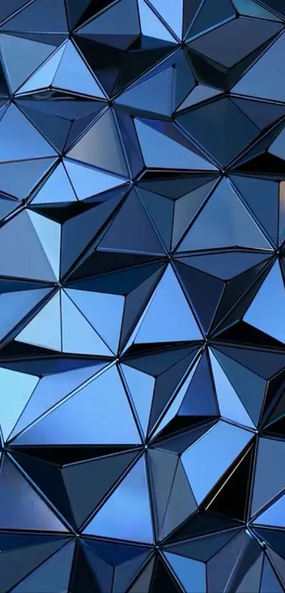Geometric design with blue crystal facets.