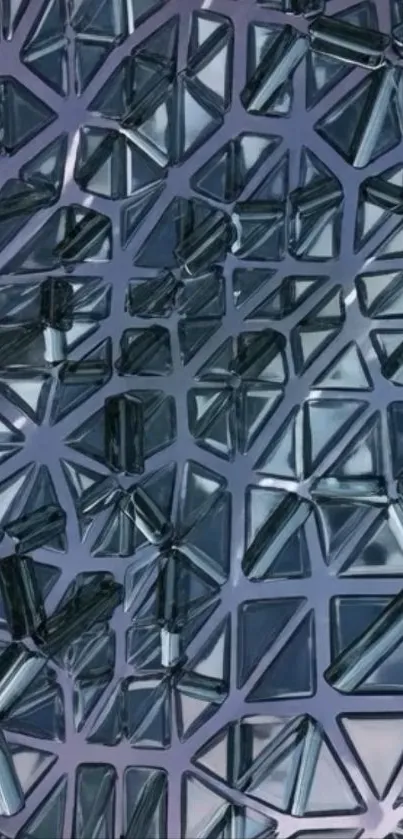 Geometric blue glass pattern wallpaper background.