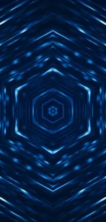 Dark blue geometric pattern wallpaper for mobile devices.