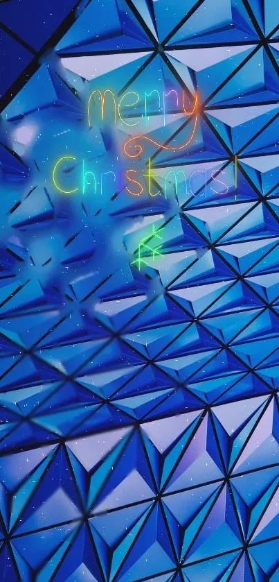 Geometric blue pattern mobile wallpaper with abstract design.