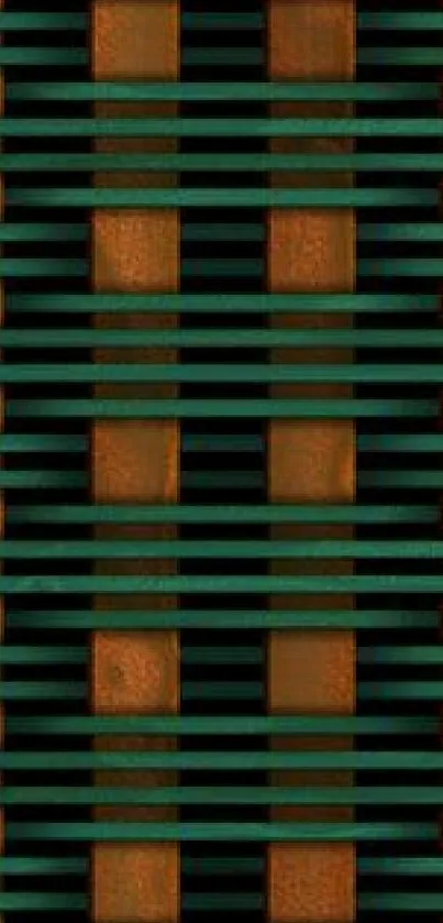 Brown and green geometric pattern wallpaper for phones.