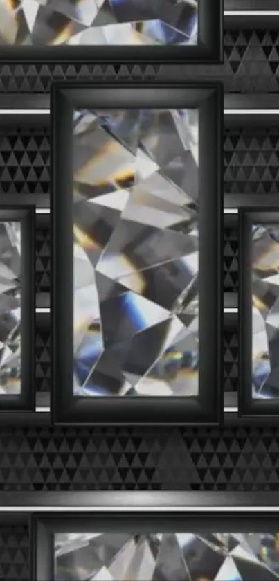 Mobile wallpaper featuring geometric crystal patterns with a modern touch.