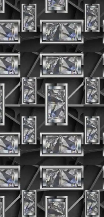 Patterned geometric crystal design wallpaper