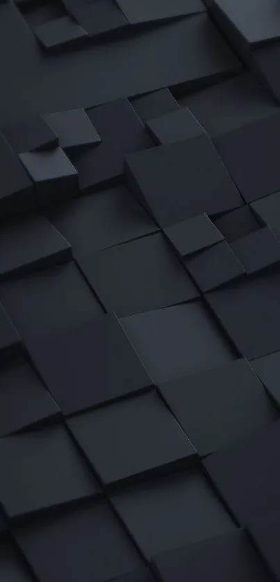 Dark geometric blocks pattern wallpaper.