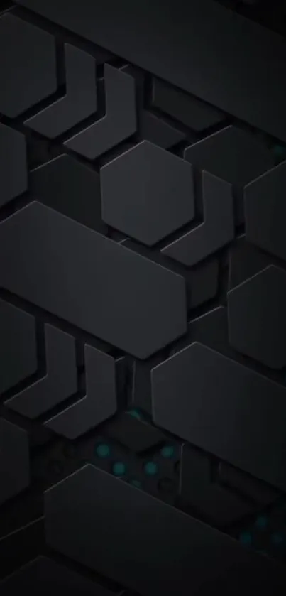 Dark geometric hexagon pattern wallpaper for mobile phones.