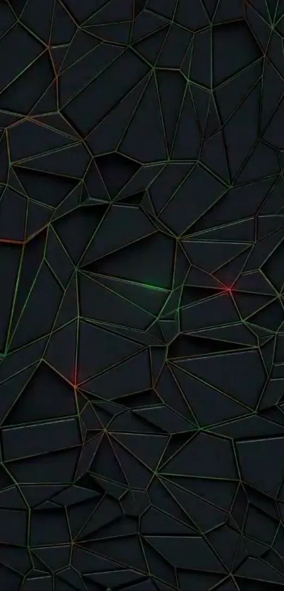 Dark geometric pattern wallpaper with neon accents.