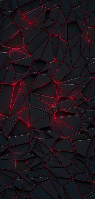 Dark geometric pattern with red highlights on wallpaper.