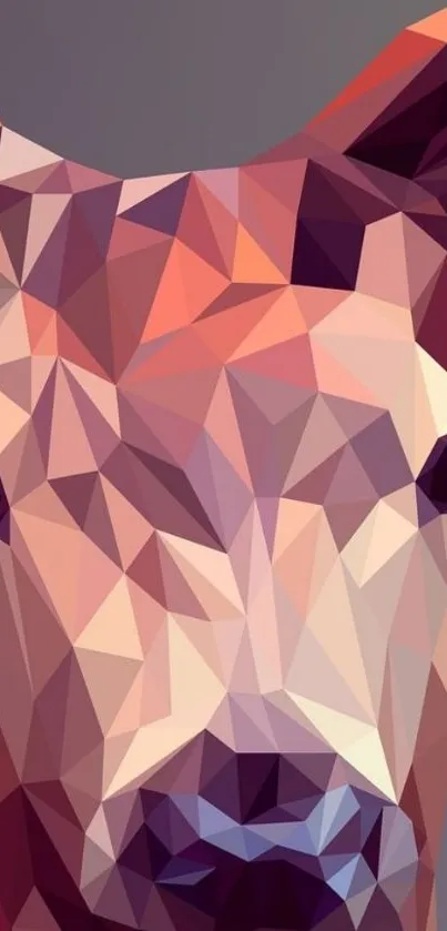 Geometric deer art wallpaper with vibrant polygon shapes.