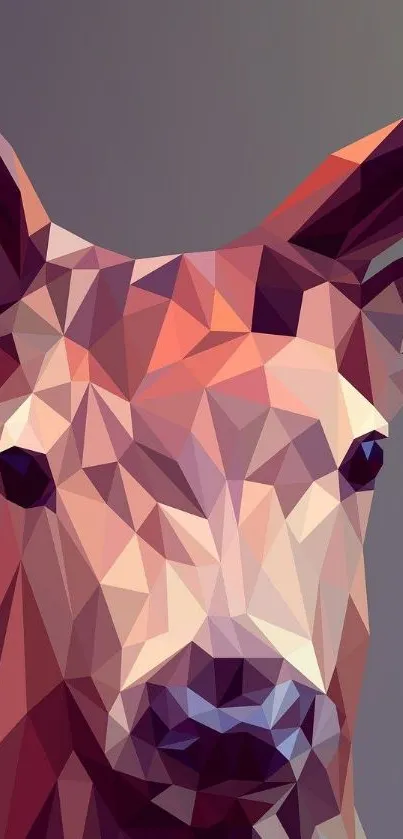 Abstract geometric deer with vibrant polygon colors.