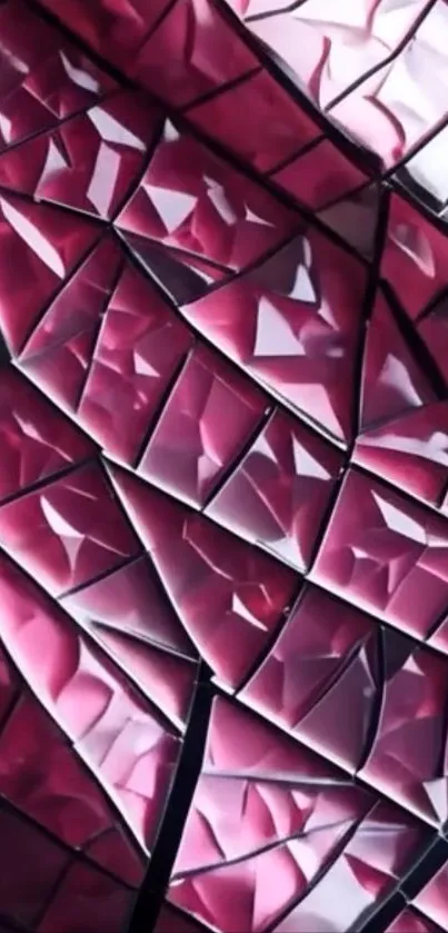 Geometric glass pattern in pink hues.