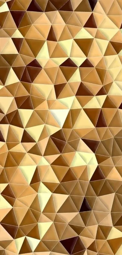 Gold geometric pattern wallpaper with triangles.