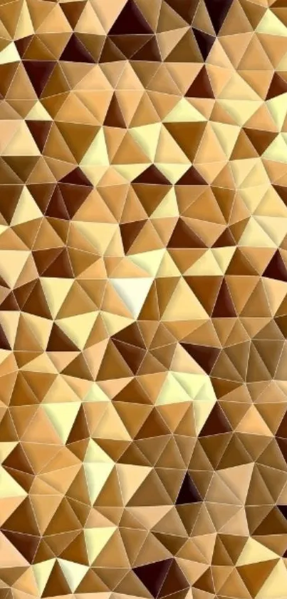 Geometric golden brown triangle pattern wallpaper.