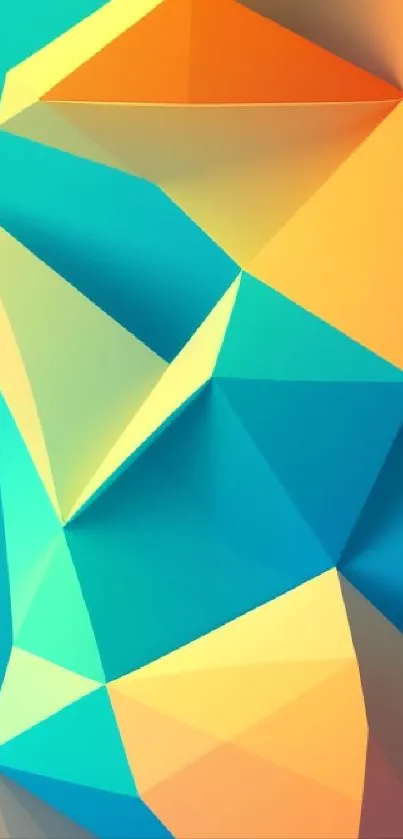 Geometric gradient abstract art with vibrant colorful shapes.