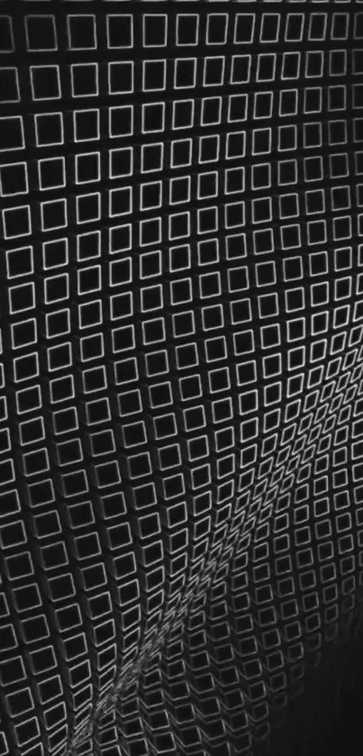 Abstract black and white geometric grid wallpaper with a modern, sleek design.
