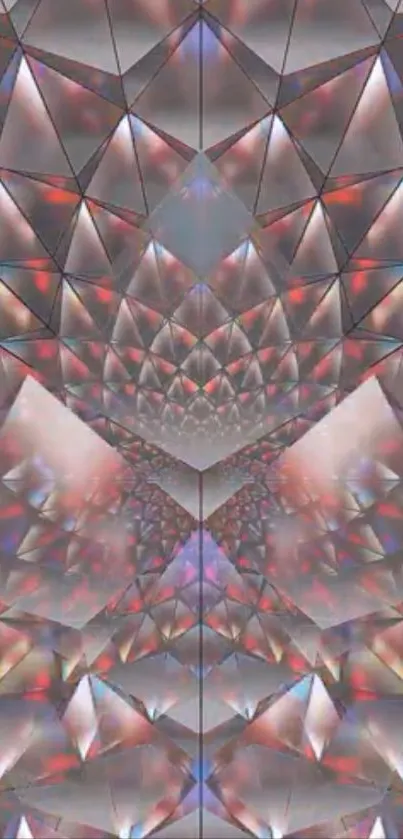 Abstract geometric kaleidoscope wallpaper with vibrant colors.