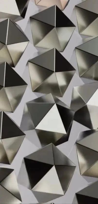 3D geometric metallic pattern wallpaper.