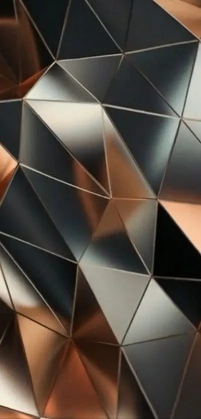 Geometric metallic pattern with bronze and silver hues.