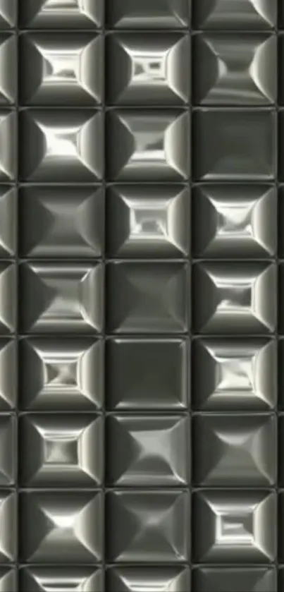 Geometric metallic tile texture wallpaper.