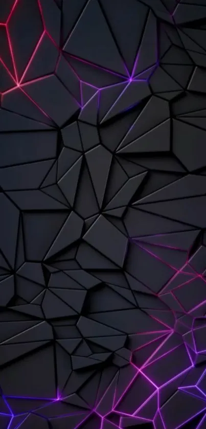 Geometric abstract wallpaper with neon colors.