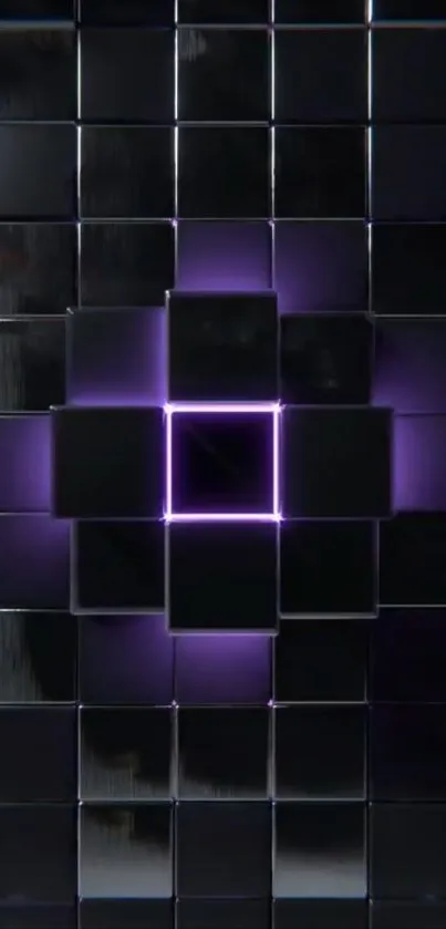 Futuristic geometric cubes with neon glow