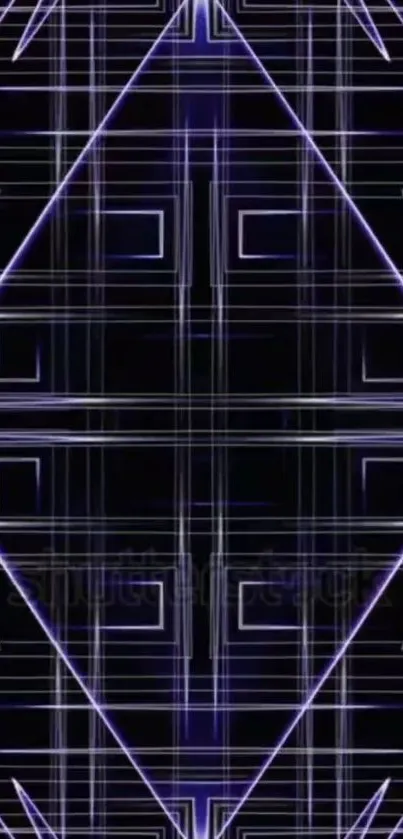 Abstract geometric wallpaper with neon lines