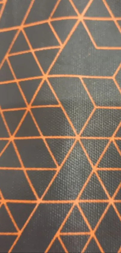 Geometric orange and black pattern wallpaper, ideal for modern style.