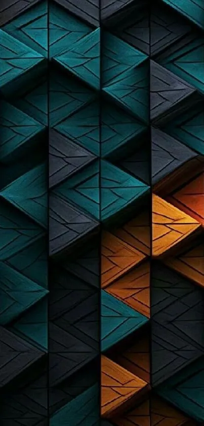 Abstract 3D geometric pattern with vibrant colors.