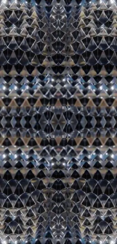 Geometric pattern wallpaper with dark hues.