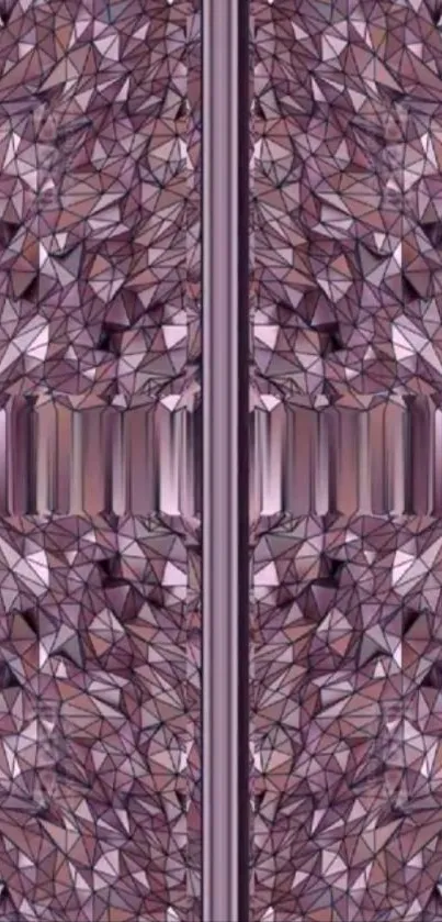 Purple geometric polygon art wallpaper with intricate patterns.