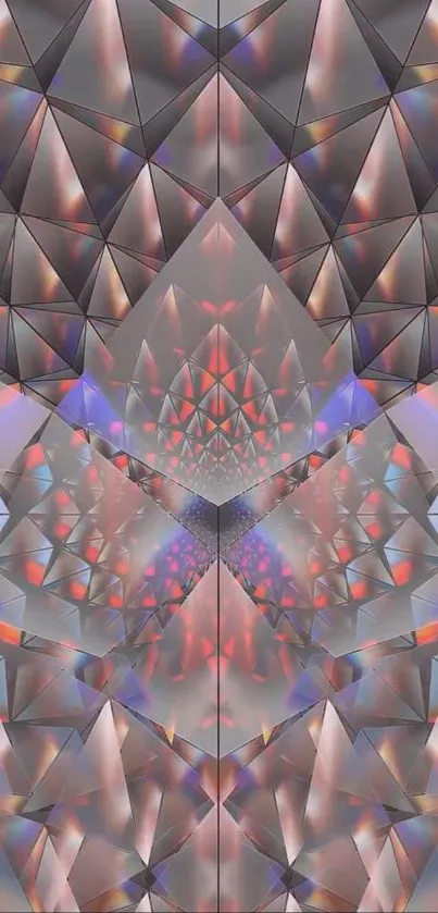 Geometric prism art wallpaper with kaleidoscopic reflections.