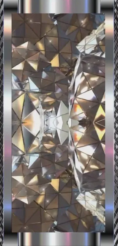 Geometric prism wallpaper with metallic shine.