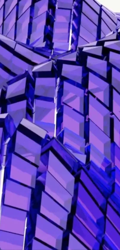 Geometric purple abstract 3D design wallpaper.