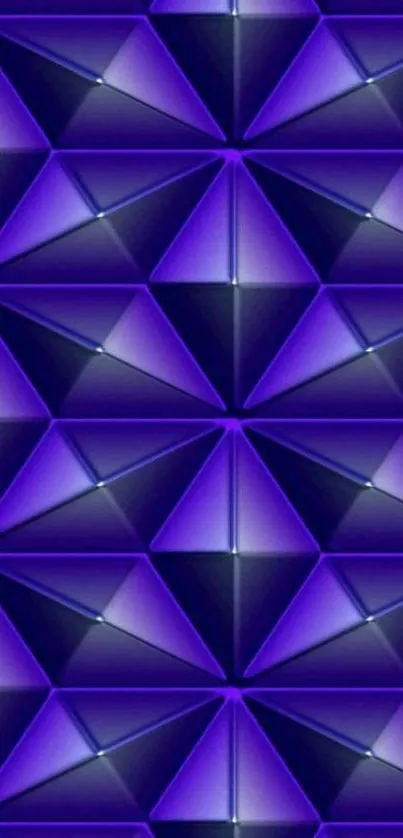 Geometric purple triangular pattern wallpaper.