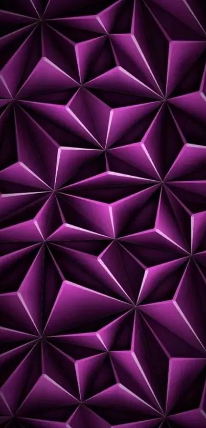 Geometric purple wallpaper with abstract 3D pattern design.