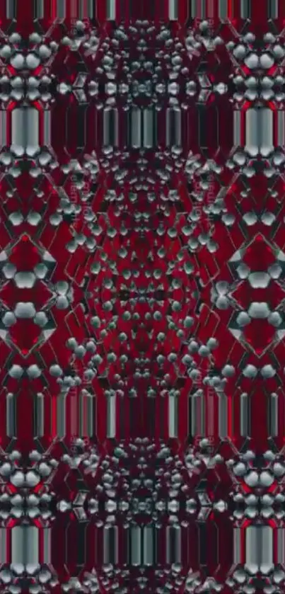 Abstract geometric red pattern wallpaper.