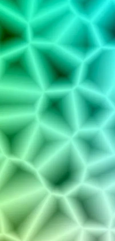 Abstract teal and green geometric pattern wallpaper.