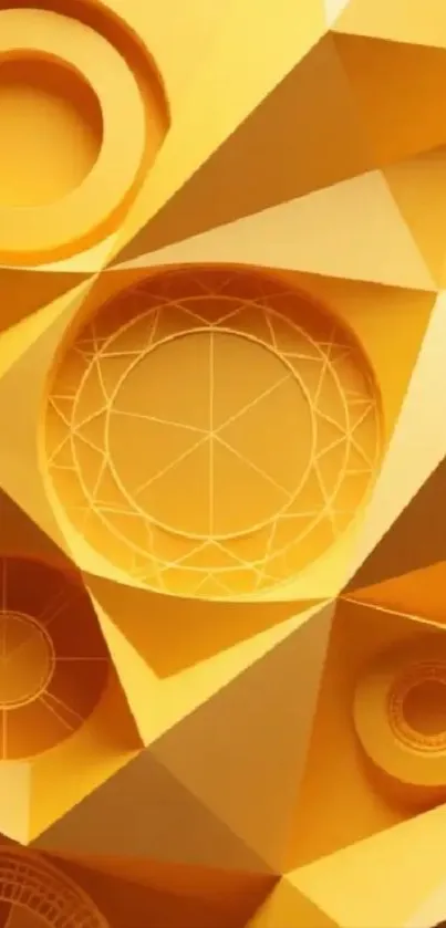 Yellow geometric abstract design wallpaper.