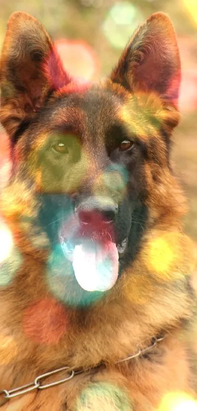 Majestic German Shepherd dog portrait in natural setting, perfect for mobile wallpaper.
