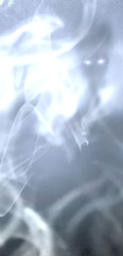 Ghostly smoke effect with ethereal vibes in mobile wallpaper.