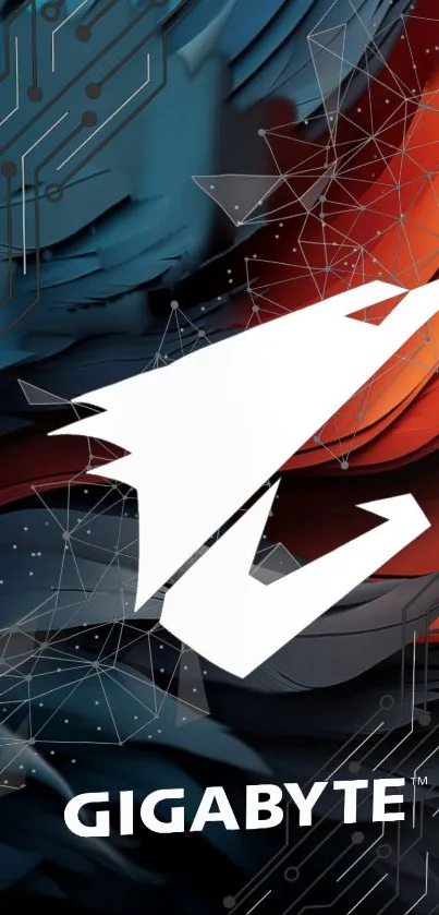 Gigabyte Eagle abstract wallpaper with geometric patterns and vibrant colors.